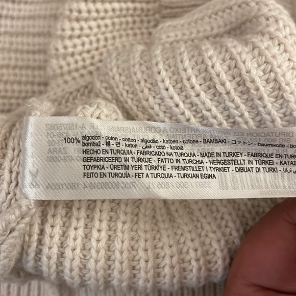 Zara Chunky Knit Turtleneck Cotton Sweater - Picture 5 of 5